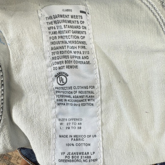 Wrangler Mens Flame Resistant Jeans Size 38x34 Blue Relaxed Workwear FR31MWZ - Picture 4 of 11